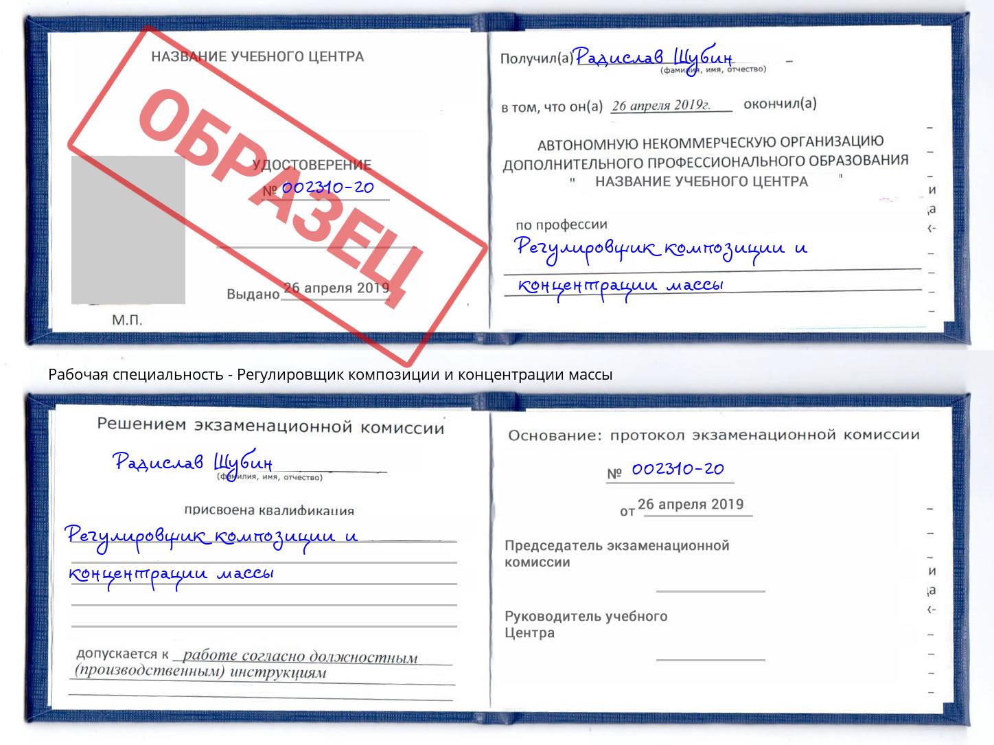 Регулировщик композиции и концентрации массы Гатчина