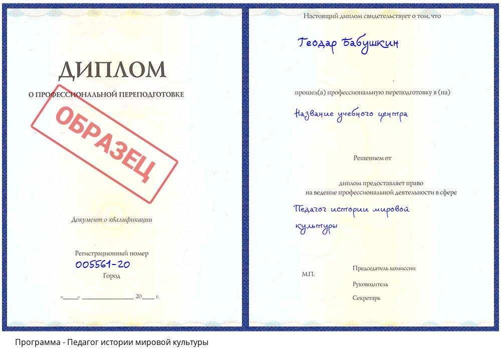 Педагог истории мировой культуры Гатчина